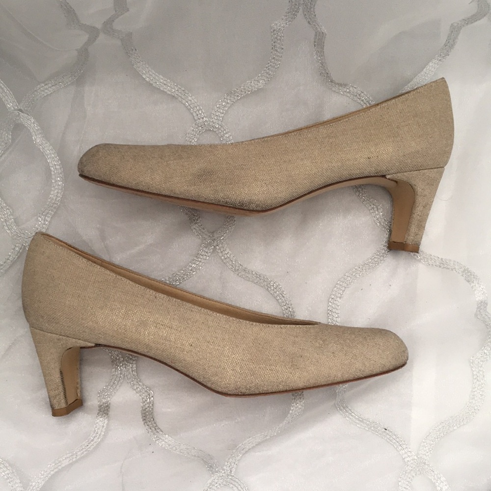 Stuart Weitzman linen heels